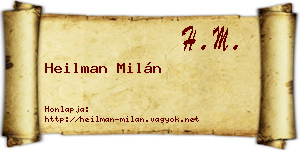 Heilman Milán névjegykártya