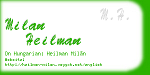 milan heilman business card